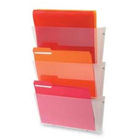 OFFICESPACE Wall Pockets14.5 in. x 3 in. x 6.5 in.Letter3-PKClear, 3PK OF529586